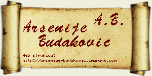 Arsenije Budaković vizit kartica